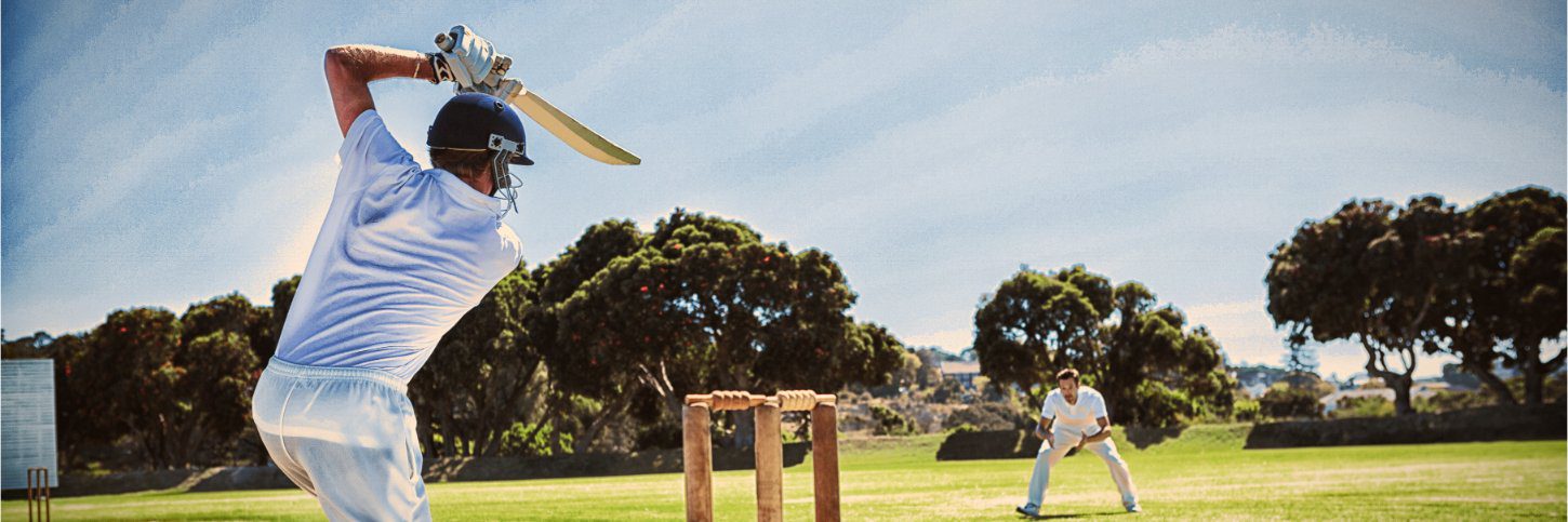 Player batting while playing cricket on field