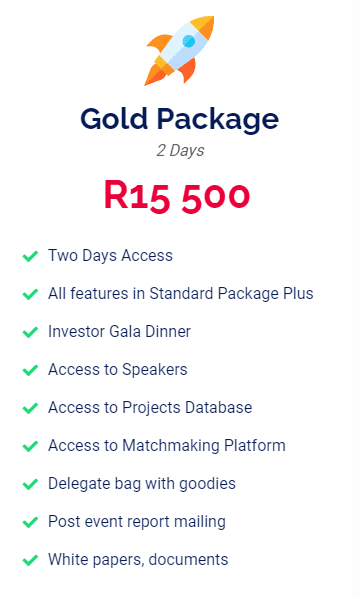Africa Renewables Investment Summit Packages